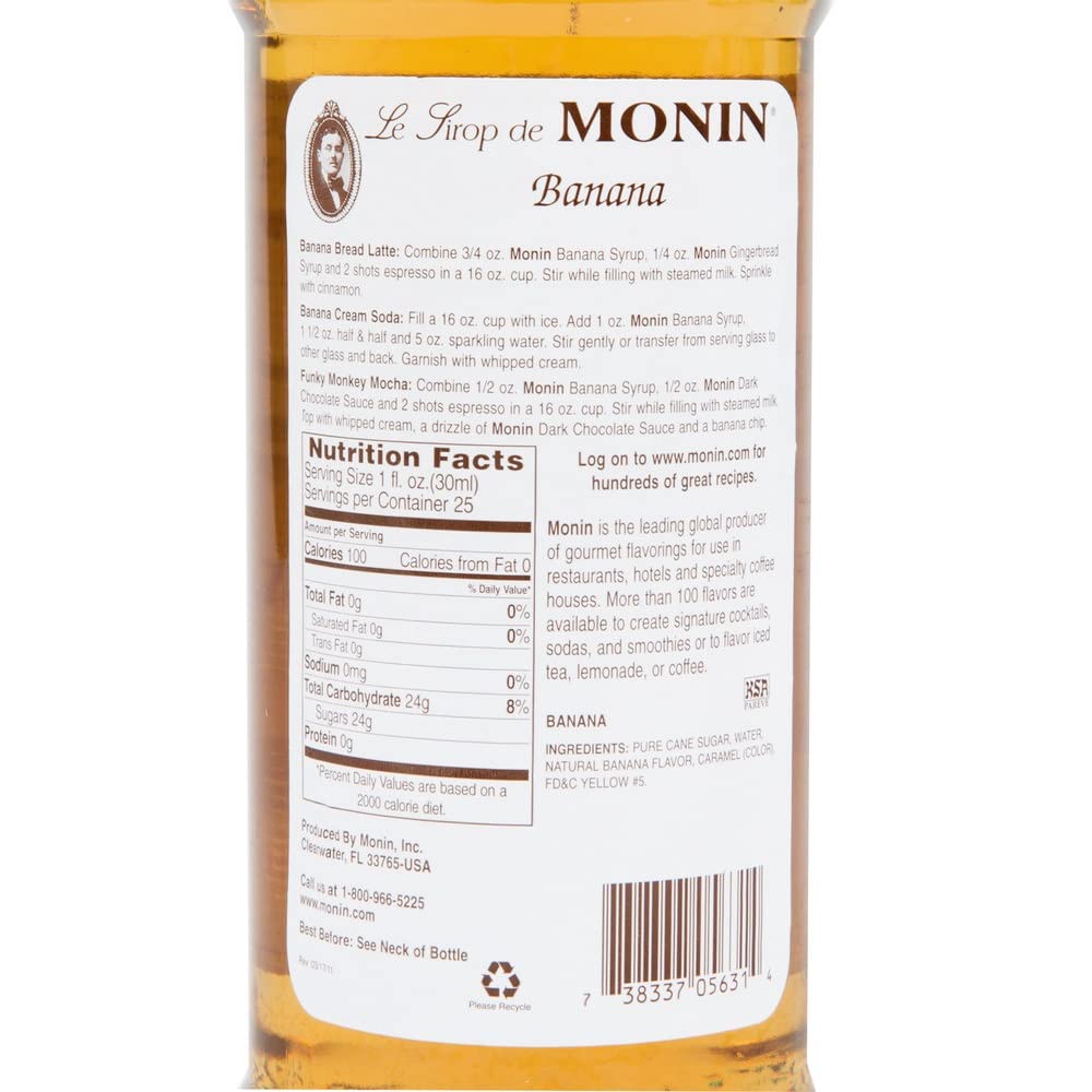 Monin Banana Syrup 750ml