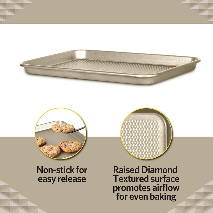 Glad Premium Nonstick Cookie Sheet - Heavy Duty Baking Pan with Raised Diamond Texture, Medium