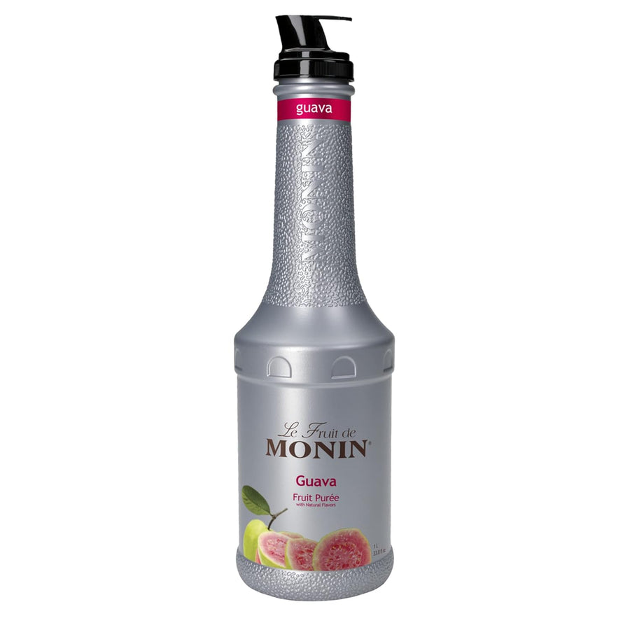 Monin - Guava Fruit Purée, Juicy Guava Taste, Perfect for Lemonades, Teas, Cocktails, Mocktails, Culinary Dishes & More, Vegan, Non-GMO, Gluten-Free (1 Liter)