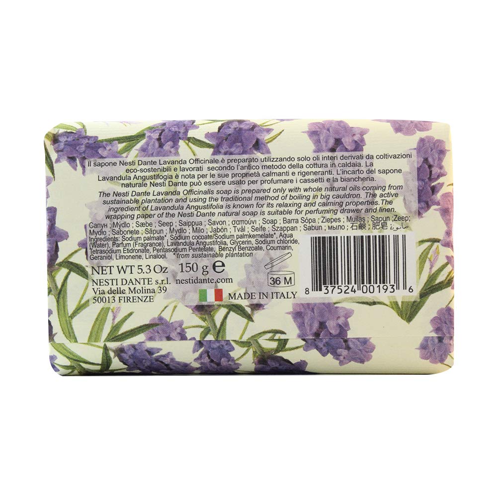 Nesti Dante Lavanda Natural Soap, Officinale, Regenerating, 5.29 Ounce