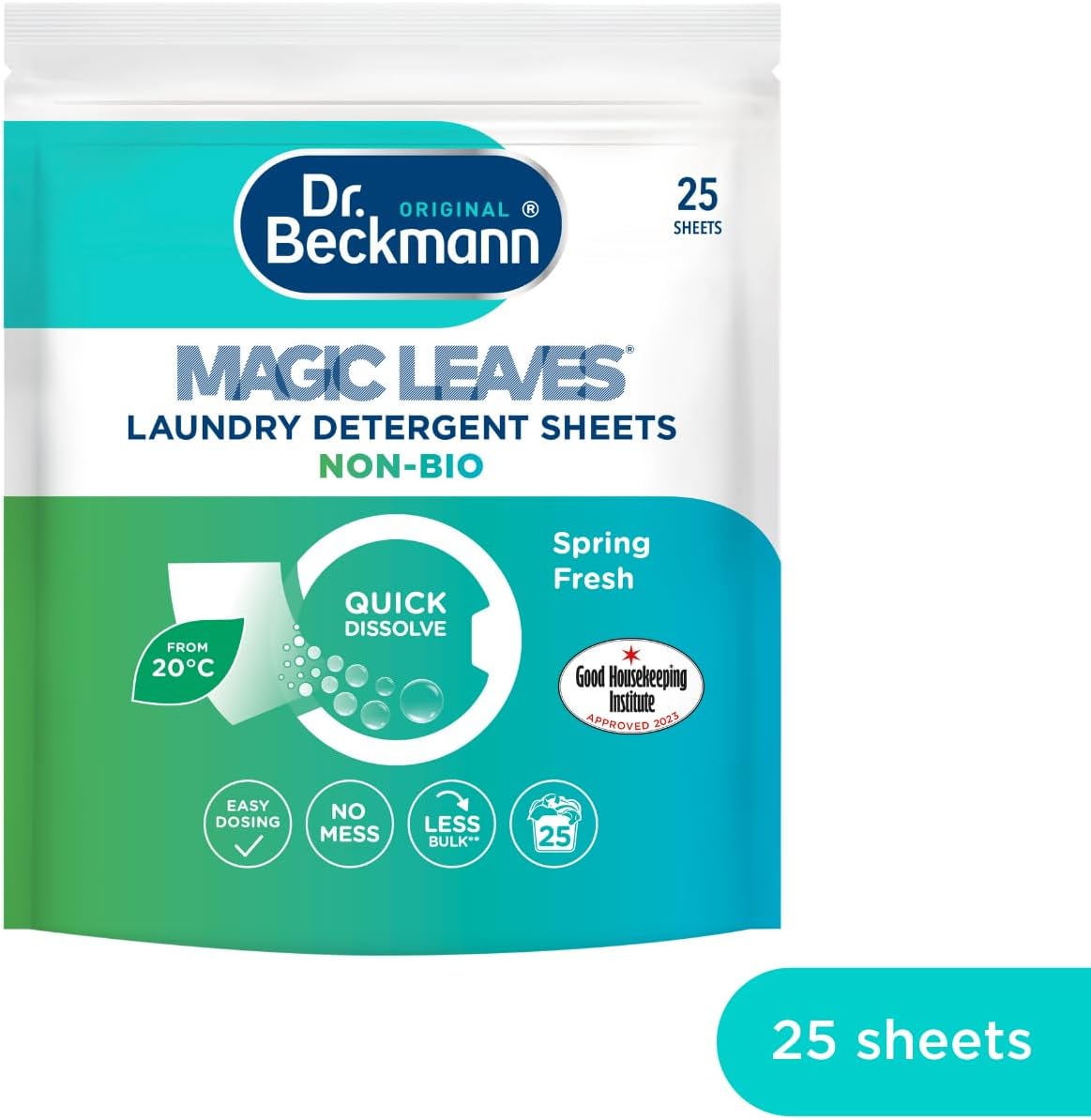 Dr. Beckmann MAGIC LEAVES Laundry Detergent Sheets NON-BIO | 25 Sheets