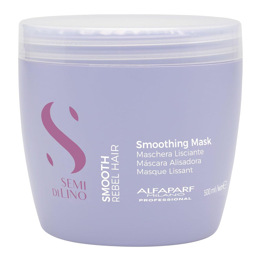 Alfaparf Milano Semi Di Lino Smooth Mask for Frizzy and Rebel Hair - Intensive Detangling Hair Treatment - Controls Frizz - Straightens and Hydrates Unruly Hair