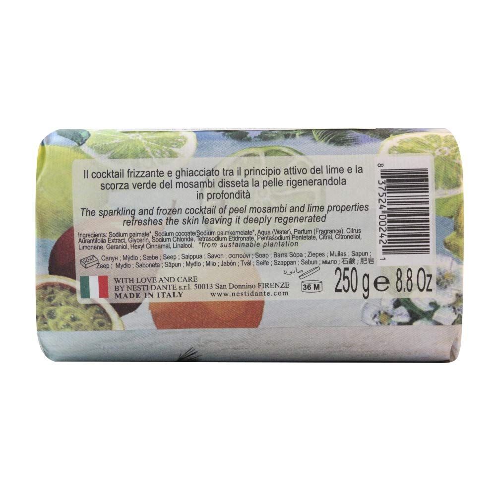 Nesti Dante Nesti dante paradiso tropicale triple milled natural soap - tahitian lime and mosambi peel, 8.8oz, 8.8 Ounce