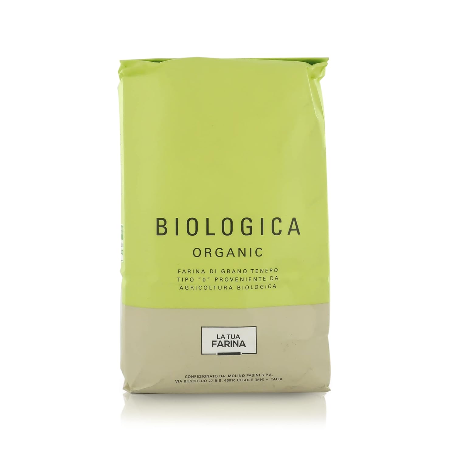 Molino Pasini "Biologica" Soft Wheat Flour Type "0", Certified Italian Wheat, 1 Kg / 2.20 Lb