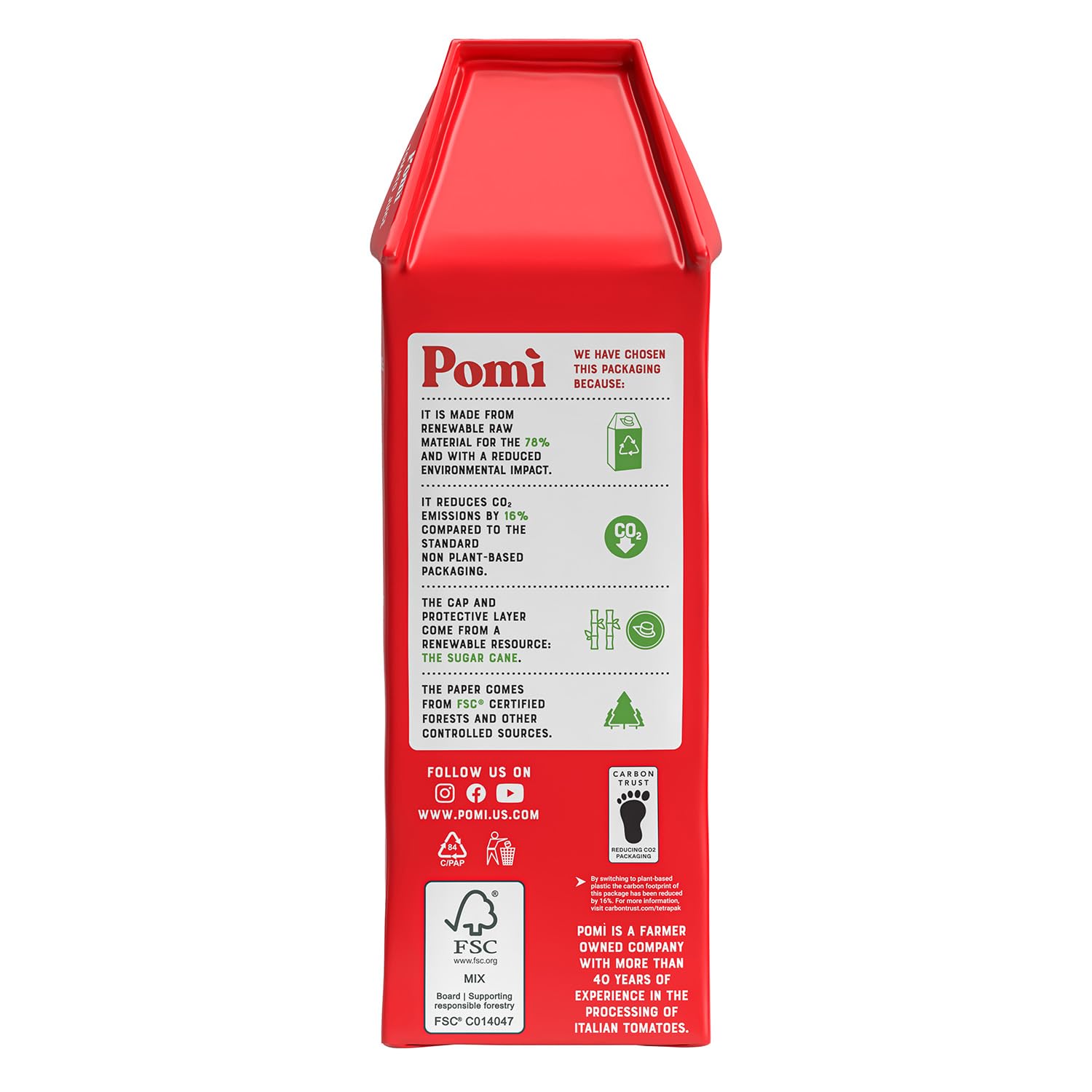 Pomì Tomato Juice - Made from 100% Fresh Italian Pomi Tomatoes - Low Sodium Tomato Juice - Gluten Free Vegetable Juice - Low Sodium Vegetable Juice - 25.36 fl oz