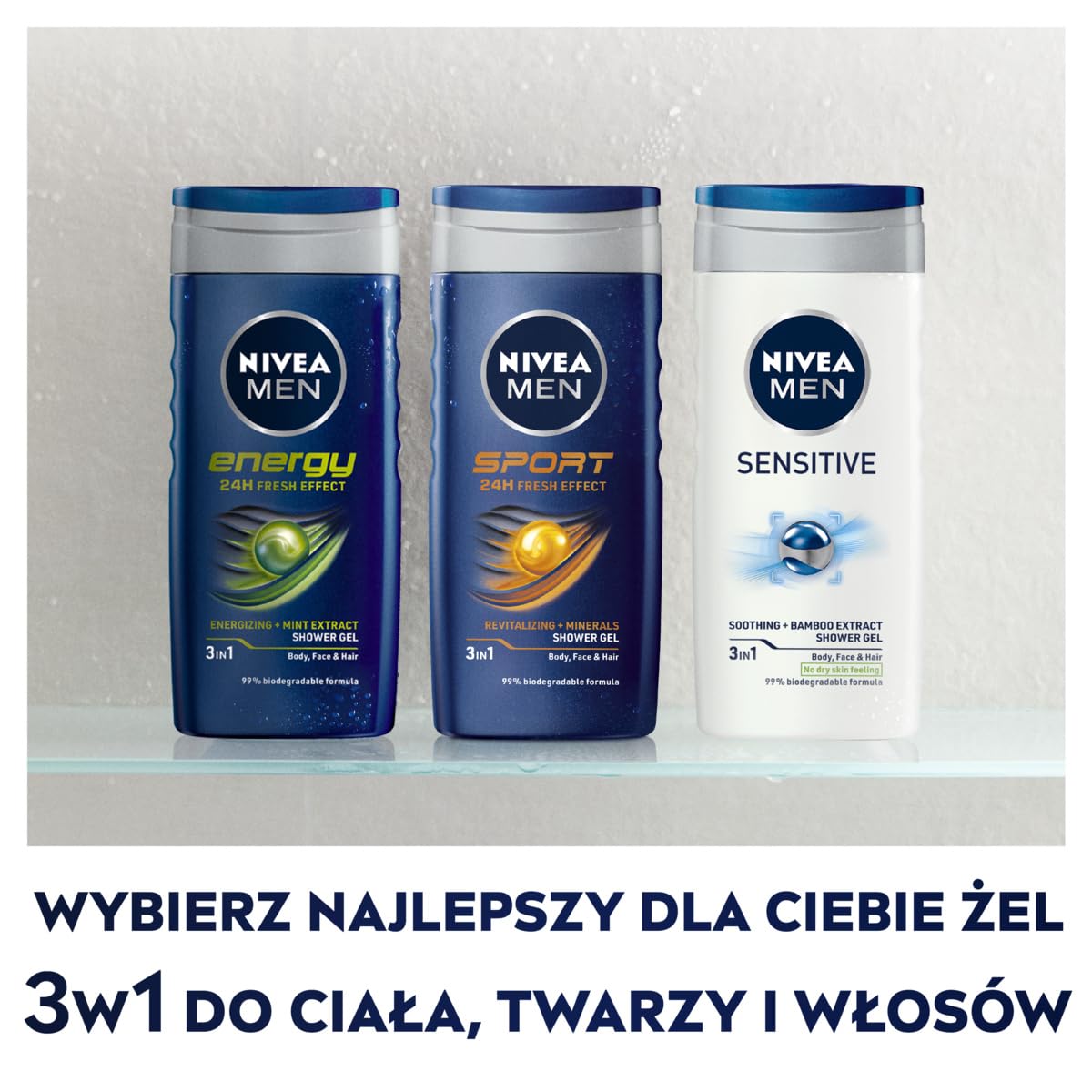 Nivea Shower Gel Men 250Ml Sensitive