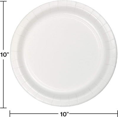Creative Converting Touch of Color 24 Count Paper Banquet Plates, White