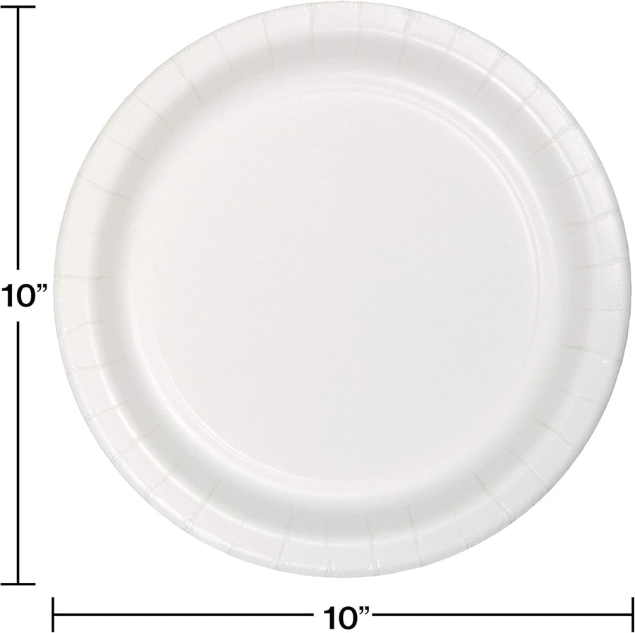 Creative Converting Touch of Color 24 Count Paper Banquet Plates, White