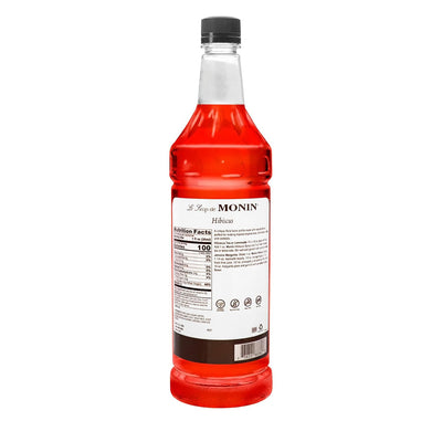 Monin - Hibiscus Syrup, Unique Floral Flavor, Great for Cocktails, Teas, & Lemonades, Gluten-Free, Non-GMO (1 Liter)