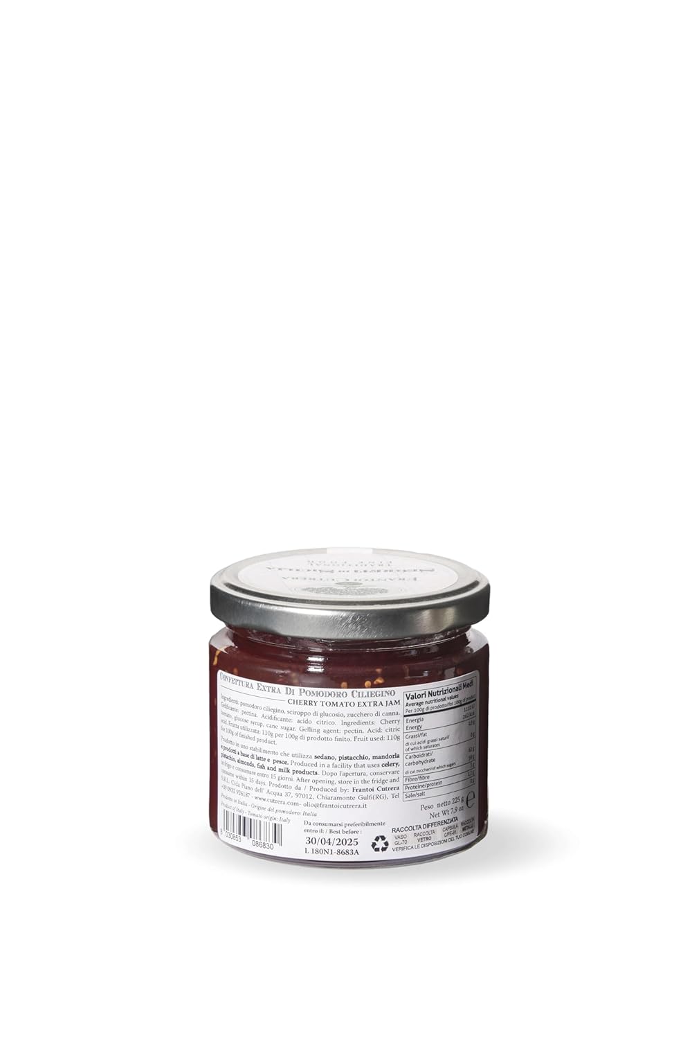 Frantoi Cutrera Cherry Tomato Jam Confettura Extra di Pomodoro Ciliegino , 7.9 Ounce