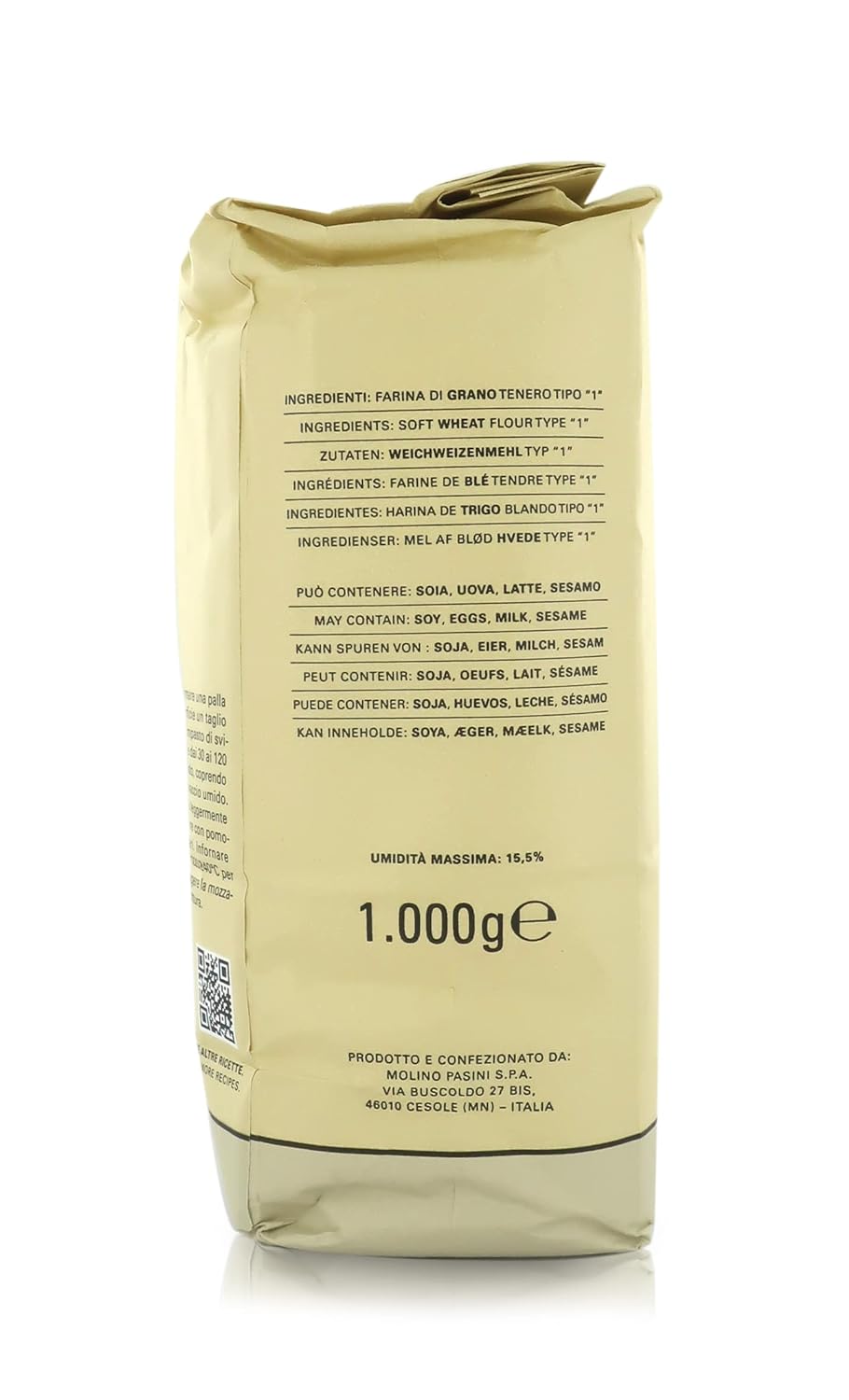 Molino Pasini Soft Wheat Flour Type "1", "Primitiva", 1 Kg / 2.20 Lb