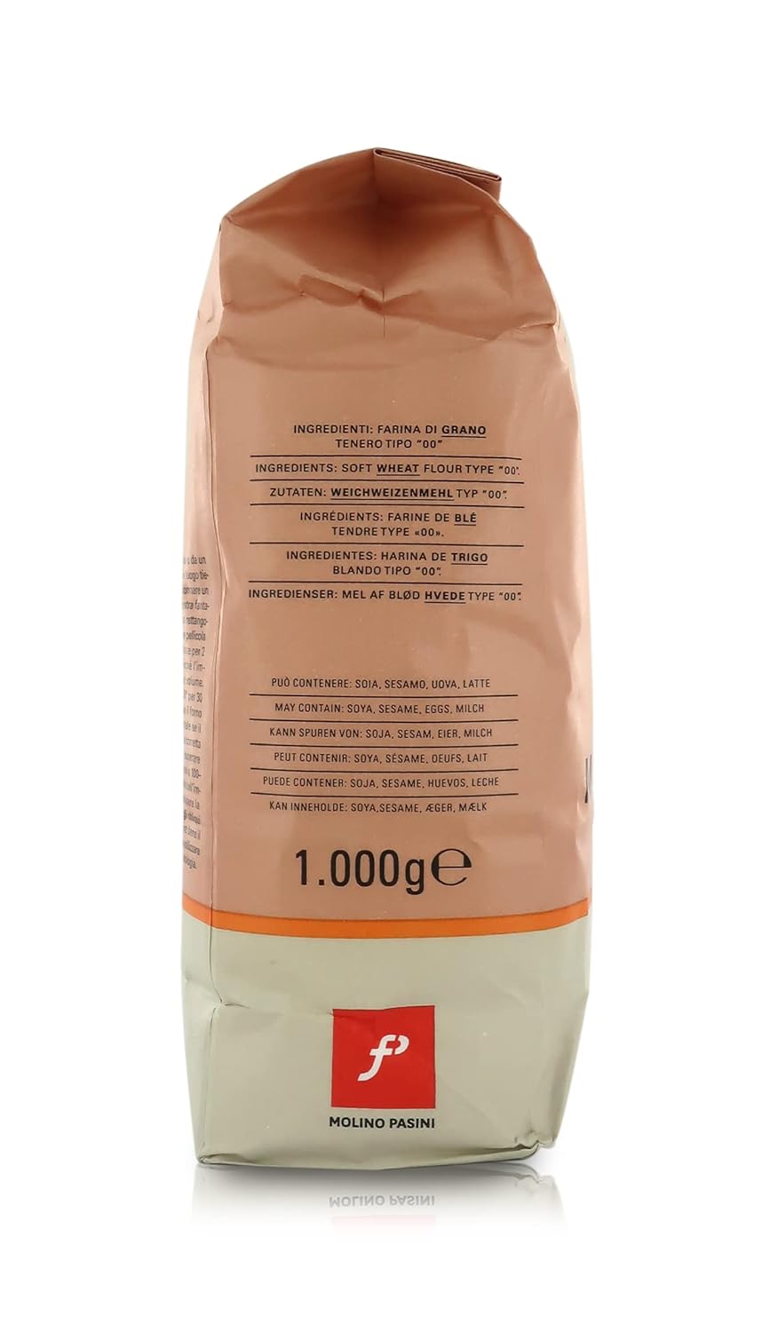 Molino Pasini Manitoba Flour, Soft Wheat from North America and EU, 1 Kg / 2.20 Lb