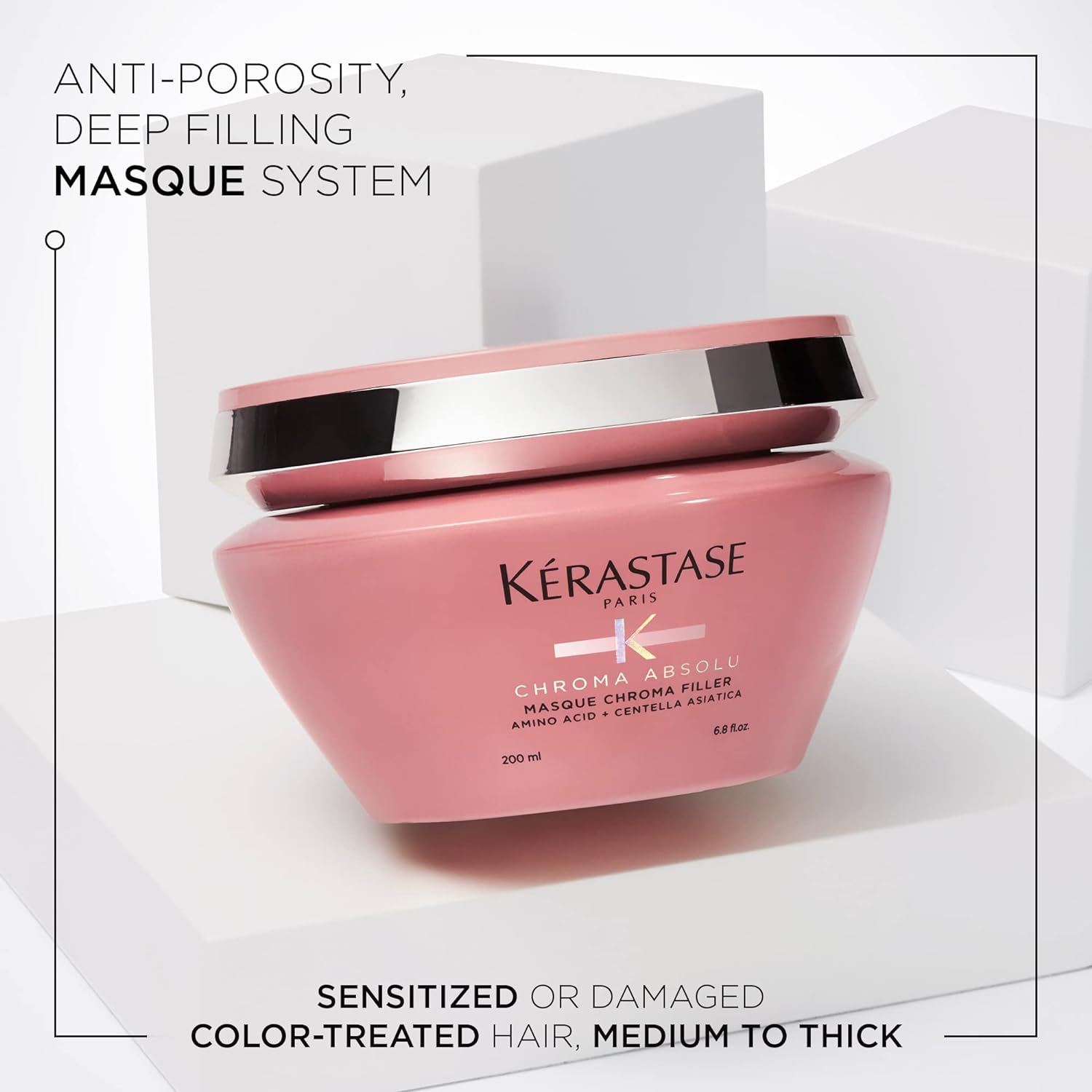 Kerastase Chroma Absolu Anti-Porosity Deep-Filling Hair Mask | For Damaged Color-Treated Hair | Strengthens and Hydrates | With Lactic Acid | Chroma Filler