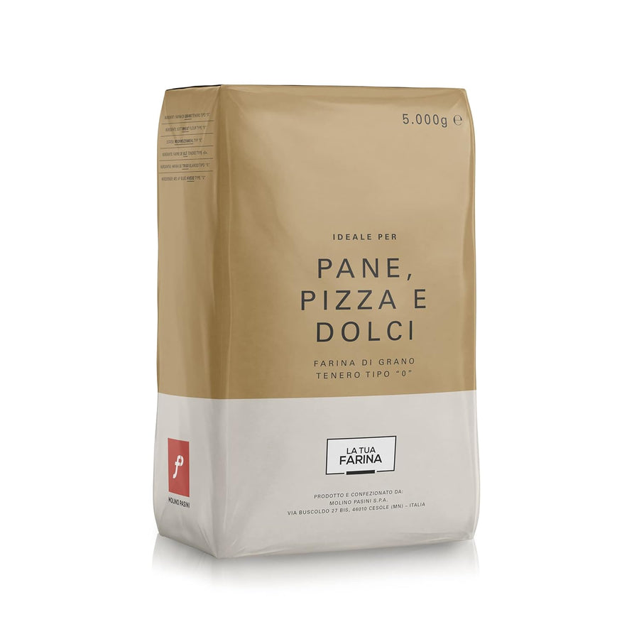 Molino Pasini Soft Wheat Flour Type "0", Ideal for Pizza, Bread and Pastries, 5 Kg / 11 Lb