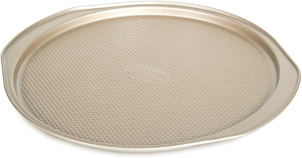 Glad Nonstick Large Pizza Pan for Oven | Round Baking Tray | Textured Cooking Sheet Crisper | Premium Bakeware Series for Home Kitchen