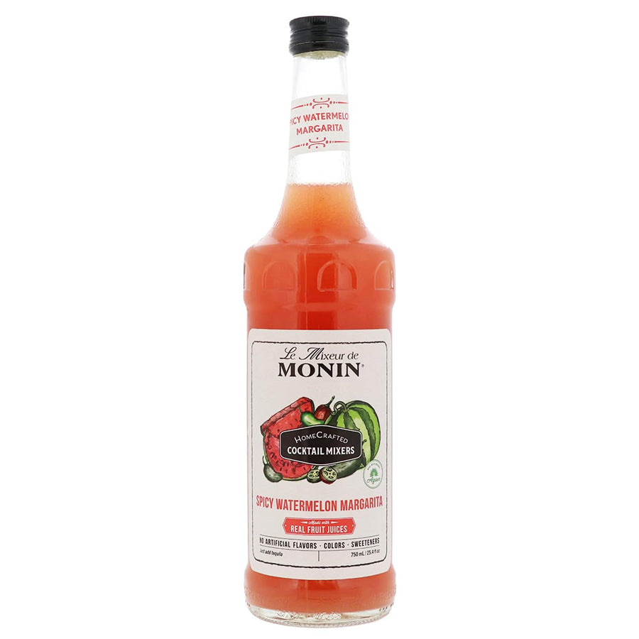 Monin - HomeCrafted Spicy Watermelon Margarita Cocktail Mixer, Ready-to-Use Drink Mix, Just Add Tequila, Refreshingly Sweet & Spicy Cocktail Mix, Perfect for Cocktails & Frozen Beverages (750mL)