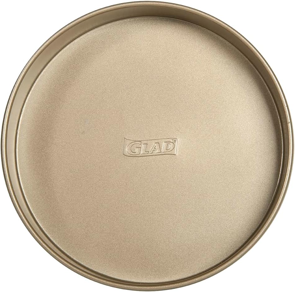 Glad Round Baking Pan Nonstick-Heavy Duty Metal Bakeware for Cakes and Desserts, Gold