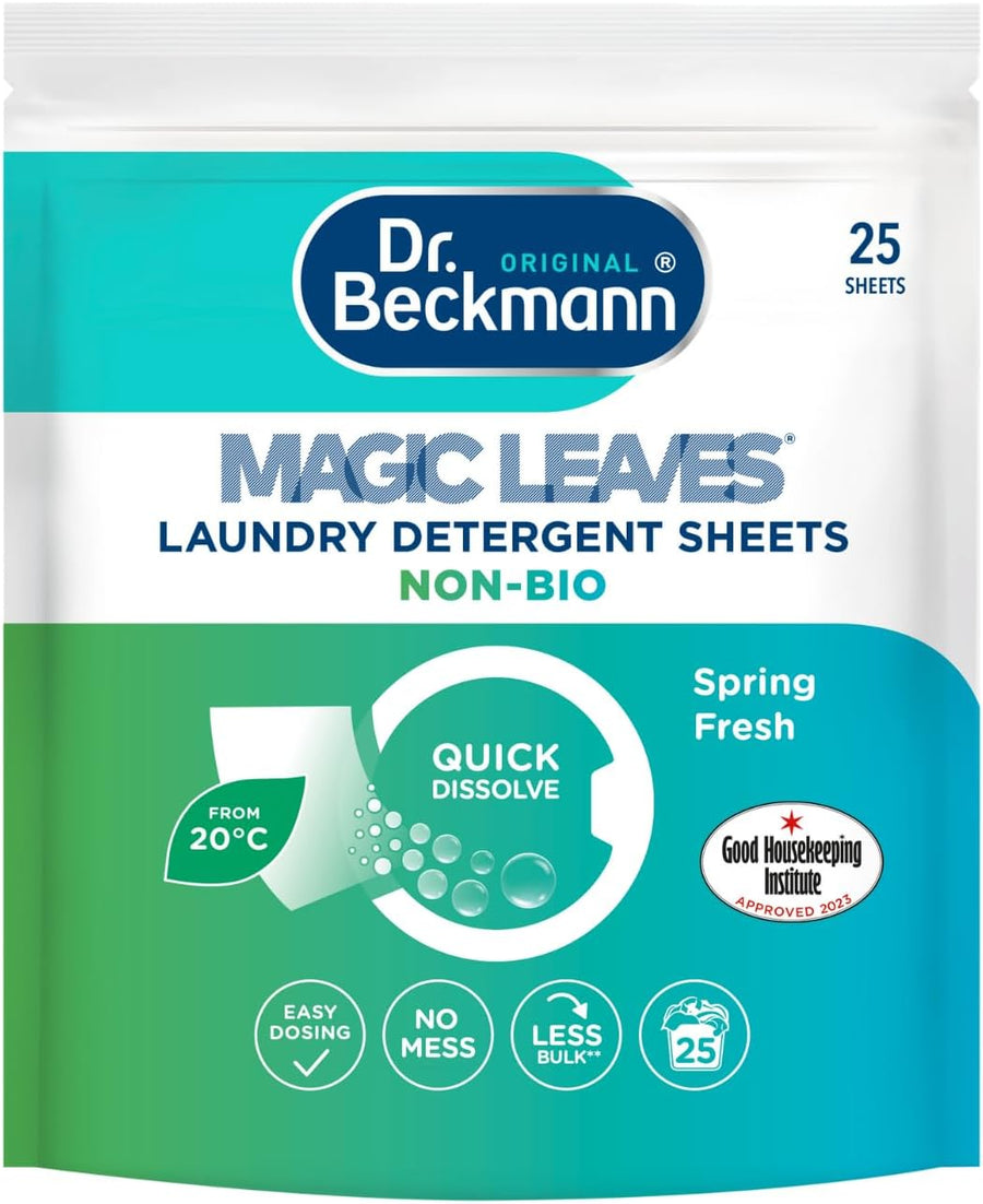 Dr. Beckmann MAGIC LEAVES Laundry Detergent Sheets NON-BIO | 25 Sheets