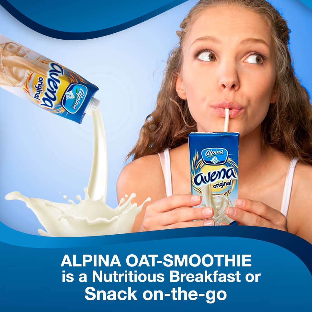AVENA ALPINA Original Oatmeal Smoothie. Made With 100% Whole Grain Oats. Low Sugar, Non-GMO Oats. 32 oz Single Unit