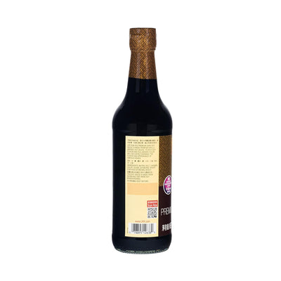 Lee Kum Kee Premium Dark Soy Sauce (16.9 oz - 1 Pack), Full-Bodied Naturally Brewed Soy Sauce, Non GMO Soybeans, Vegan, No MSG, Best for Adding Natural Colors to Stews, Gravies, Braised Dishes & Stir-Fried Noodles