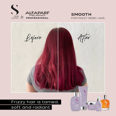 ALFAPARF MILANO Semi Di Lino Smoothing Sulfate Free Shampoo - Anti Frizz Hair Care & Cleansing Shampoo to Revitalize Dry Hair & Restore Shine