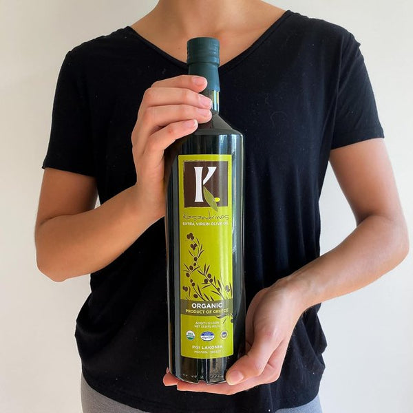 Kasandrinos Extra Virgin Olive Oil 1 Liter Glass Bottle from