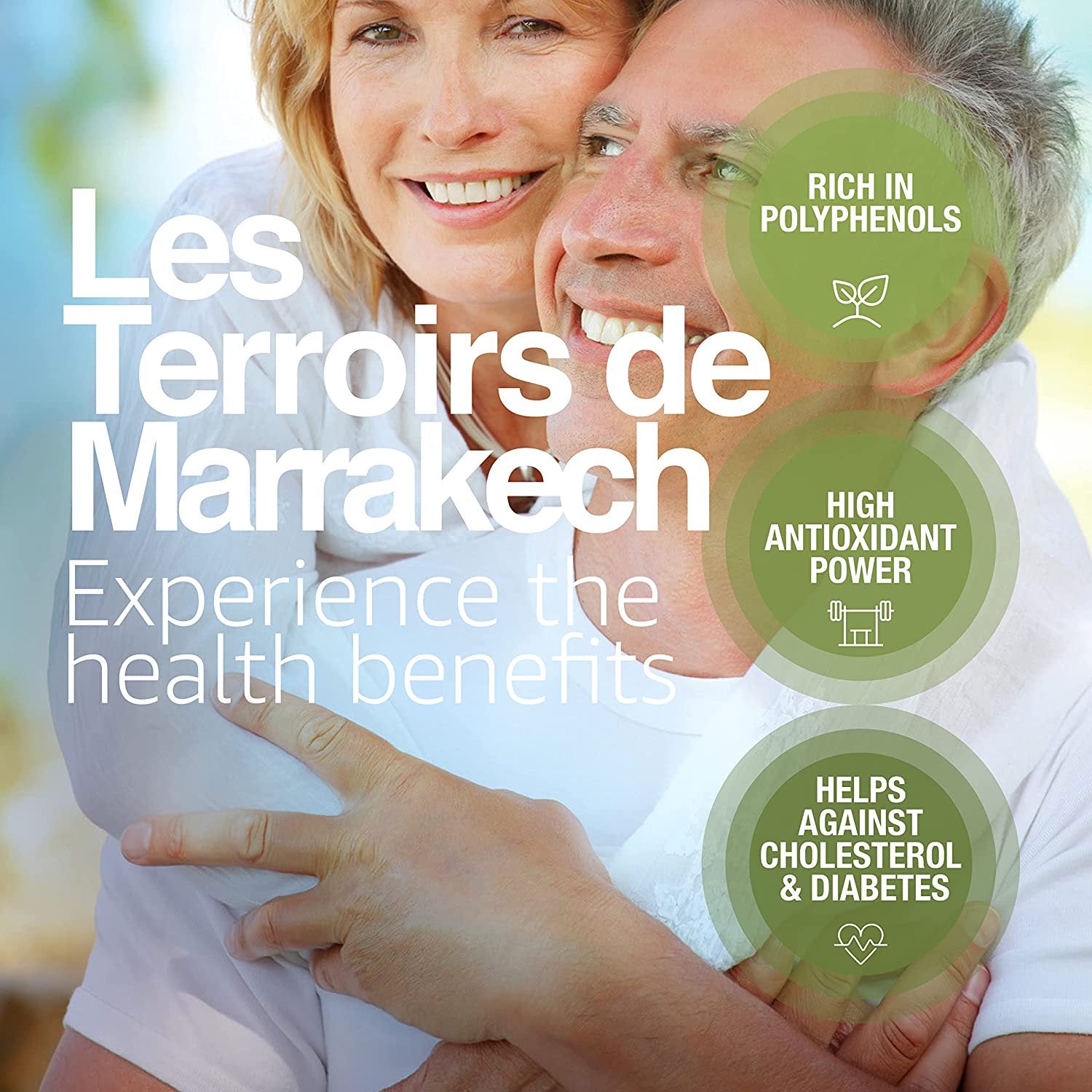 LES TERROIRS DE MARRAKECH Moroccan Organic Extra Virgin Olive Oil, Polyphenol Rich, Cold Pressed from Bicentenary trees, 8.5 Fl Oz Glass Bottle