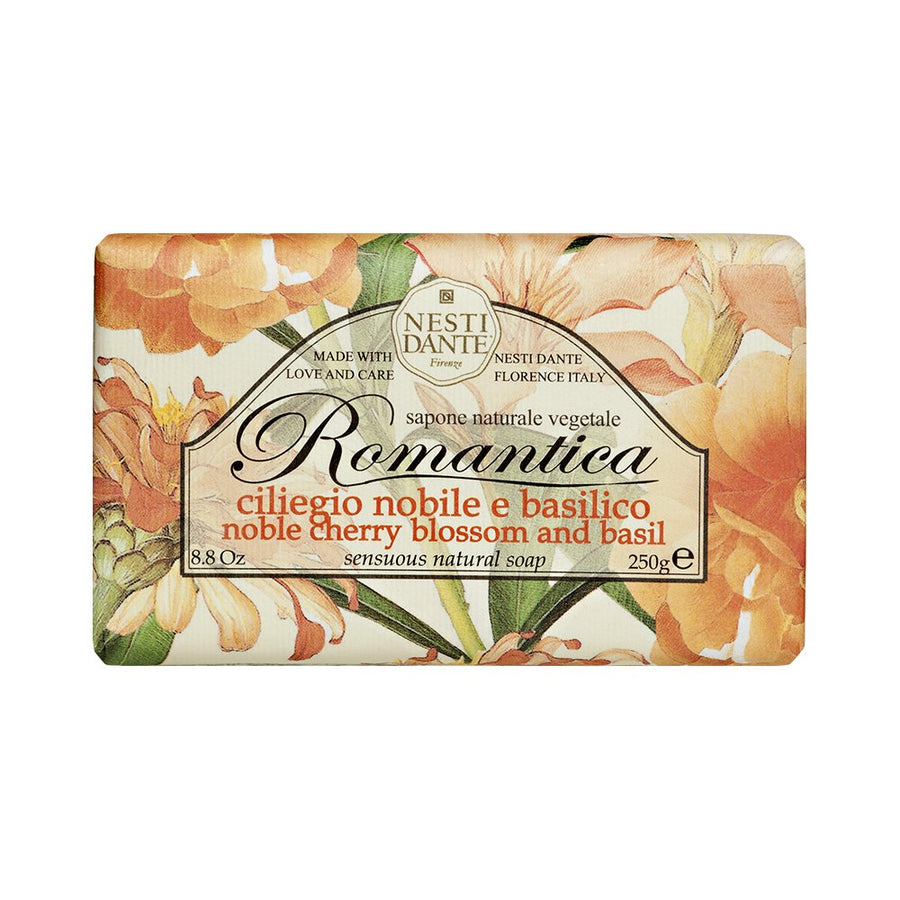 Nesti Dante Romantica Natural Soap, Noble Cherry Blossom and Basil/Sensuous, 8.8 Ounce