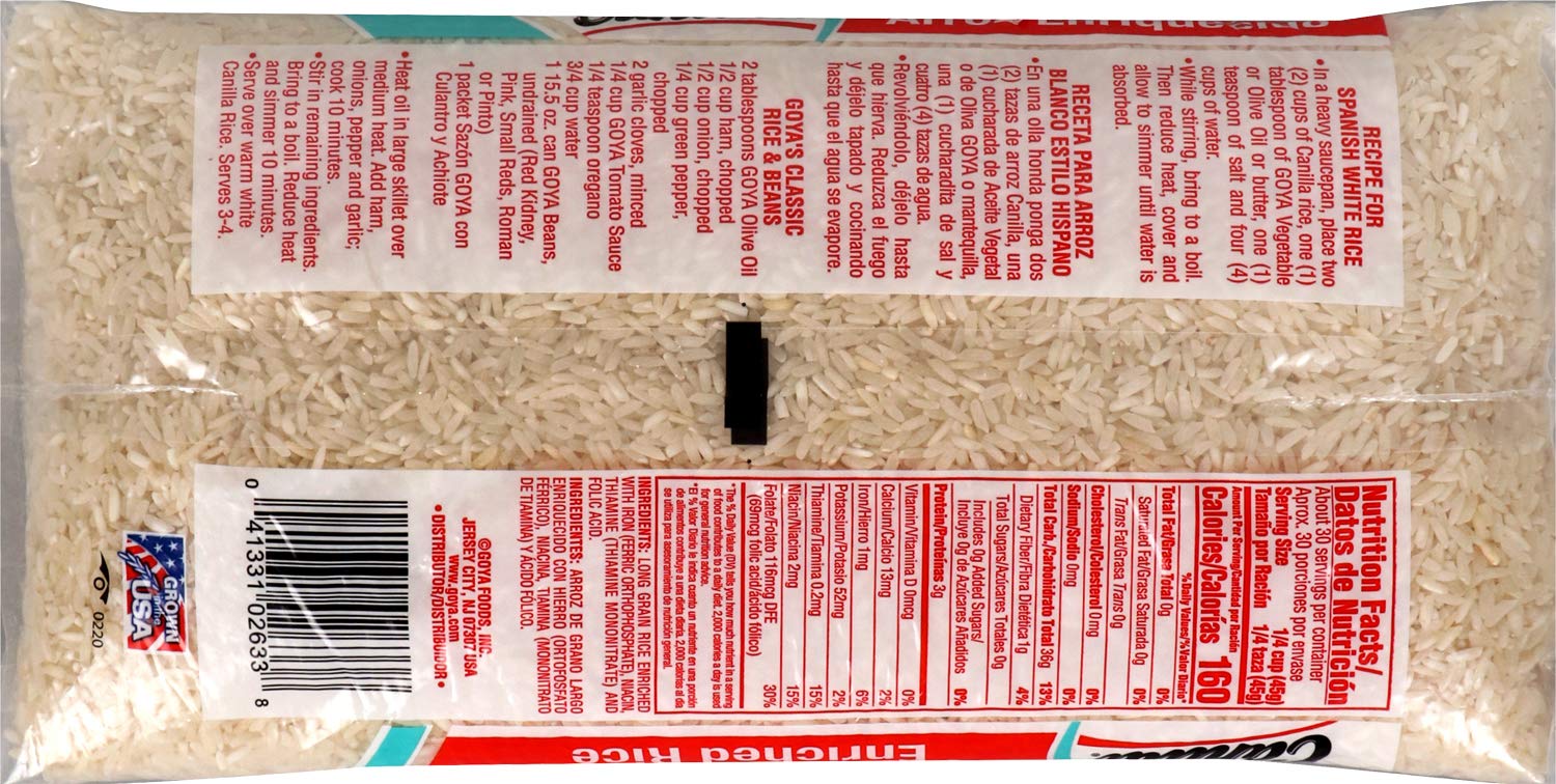 Goya Canilla Extra Long Grain White Rice, 3 Pound