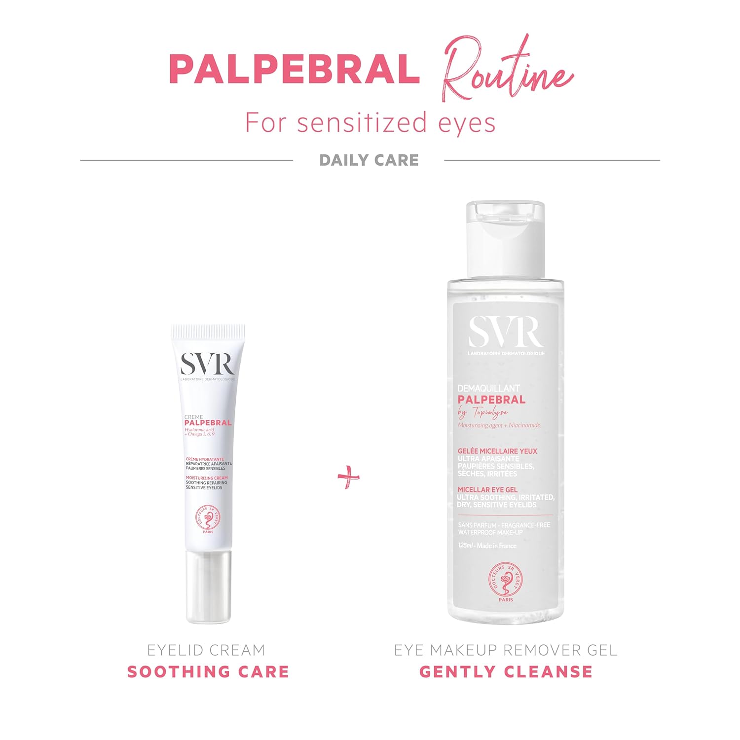 SVR Palpebral Eye Makeup Remover Gel for Very Sensitive & Dry Eyelids and Eye Contour. Fragrance-Free Care with Niacinamide to Soothe and Hydrate while easily Removing Waterproof Makeup, 4.3 fl.oz.