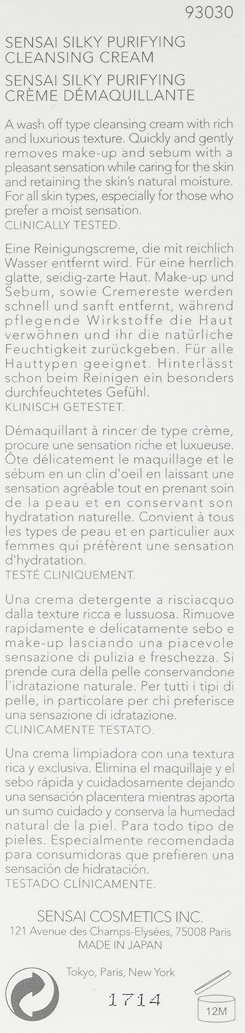 Kanebo Sensai Silky Purifying Cleansing Cream, 4.3 Ounce