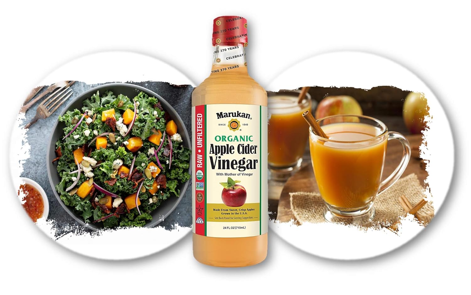 Marukan Organic Apple Cider Vinegar, 24 Ounce Glass Bottle (Pack of 1)