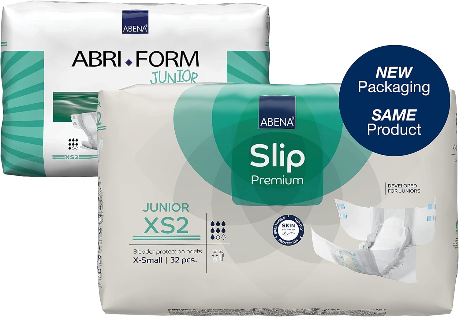 Abena Slip Junior Premium Incontinence Briefs, Level 2, 32 Count