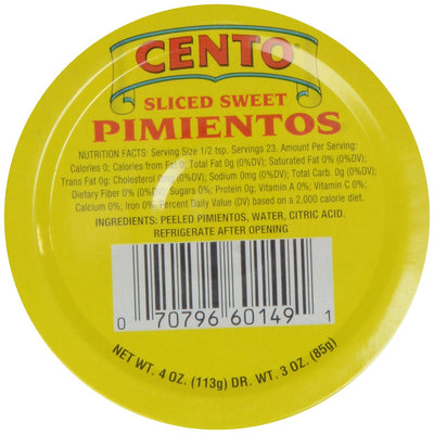 Cento Sliced Pimentos, 4 oz