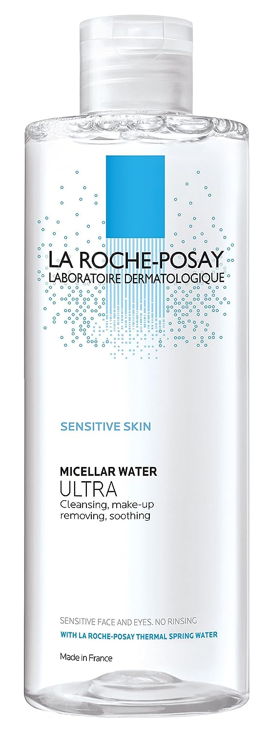 La Roche-Posay Micellar Cleansing Water for Sensitive Skin, Micellar Water Makeup Remover, Cleanses and Hydrates Skin, Gentle Face Toner, Oil Free and Alcohol Free