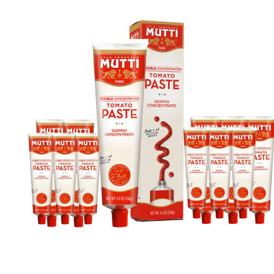 Mutti Double Concentrated Tomato Paste (Doppio Concentrato), 4.5 oz. Tube | 12 Pack | Italy’s #1 Brand of Tomatoes | Tube Tomato Paste | Vegan Friendly & Gluten Free | No Additives or Preservatives