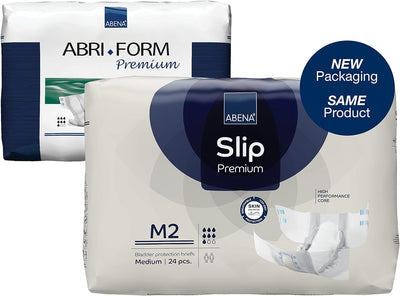 Abena Slip Premium Incontinence Briefs, Level 2, (Extra Small to Extra Large Sizes), Medium, 24 Count