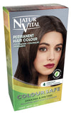 Natur Vital Permanent Hair Dye, Permanent Hair Color . Coloursafe, No Ammonia,Resorcinol,Parabens, or PDD. (~4 Chestnut Hair)