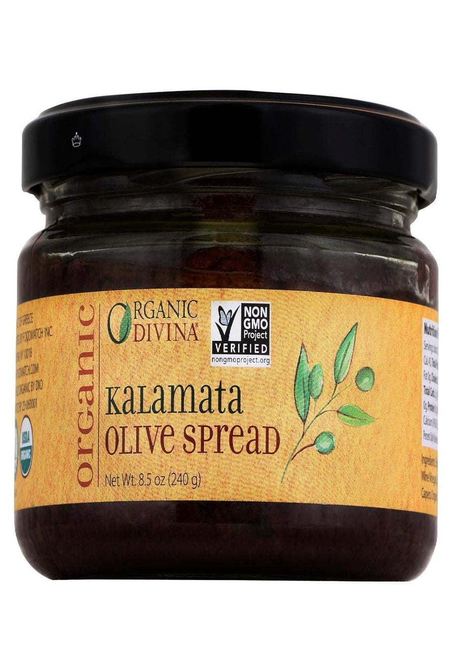 Divina Organic Kalamata Olive Spread, 8.5 Ounce