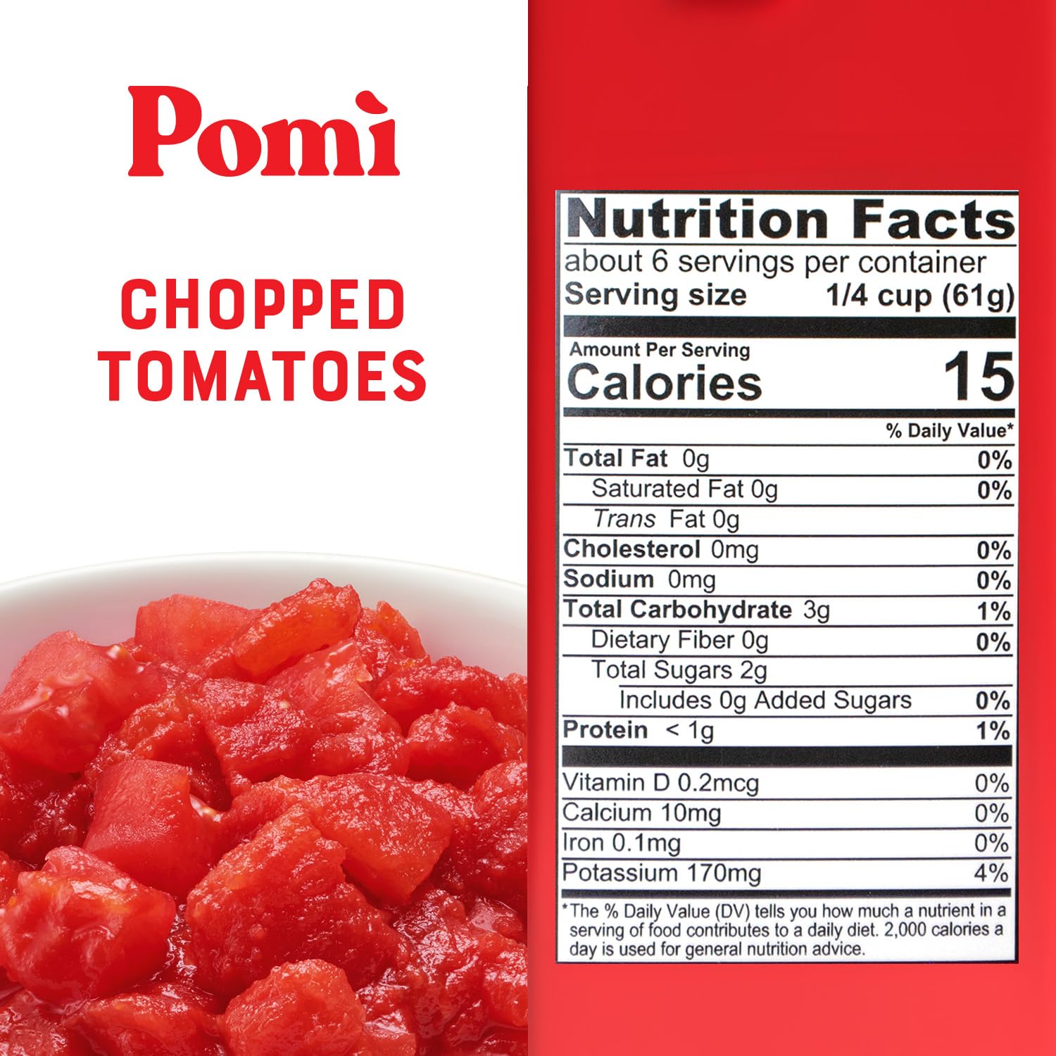 Pomì Chopped Tomatoes - Italian Chopped Tomato Made from All Natural 100% Fresh Tomatoes - Crushed Tomatoes - Italian Tomatoes Crushed 13.8oz