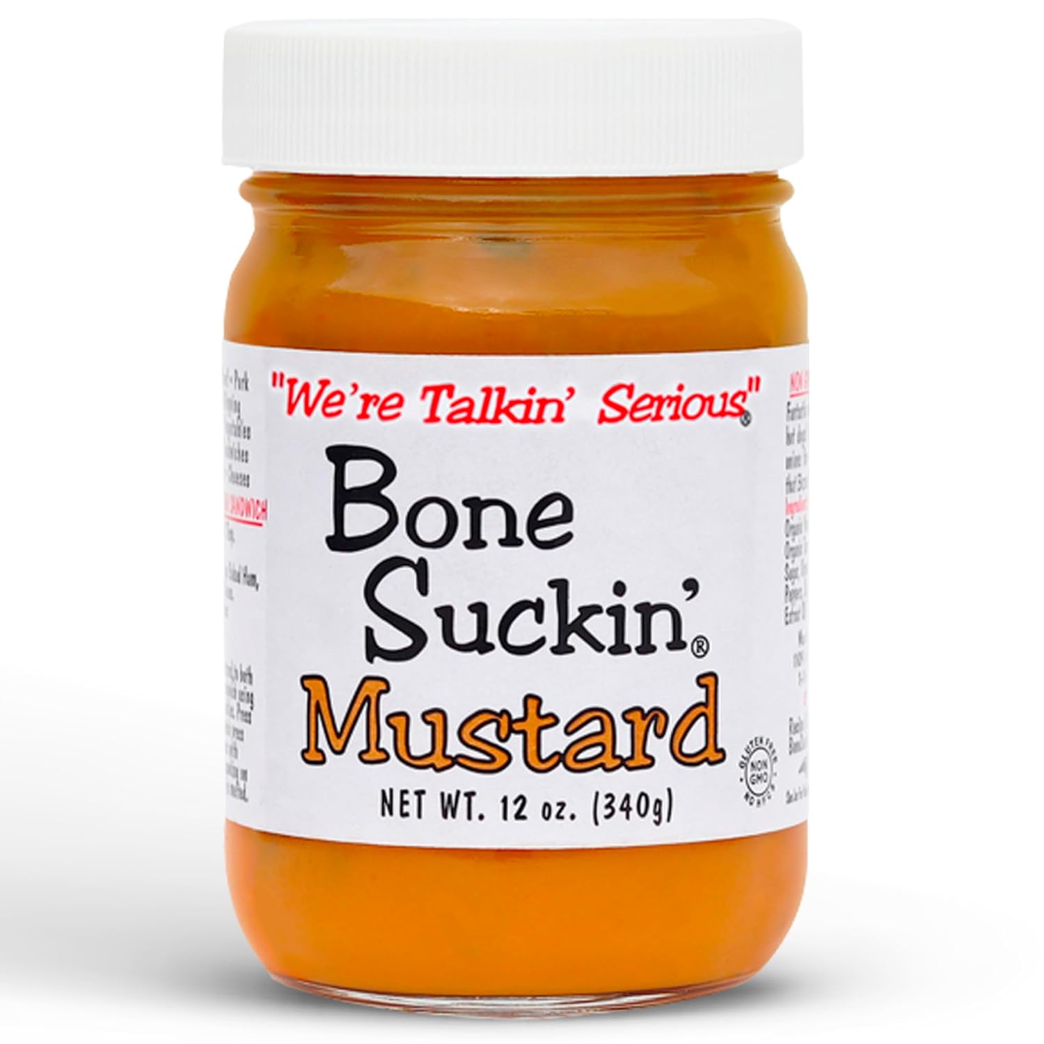 Bone Suckin' Sauce Mustard, Non GMO, Gluten and Fat Free, Great Tasting Condiment, National Champion, World Mustard Museum (12 Ounce, Original)