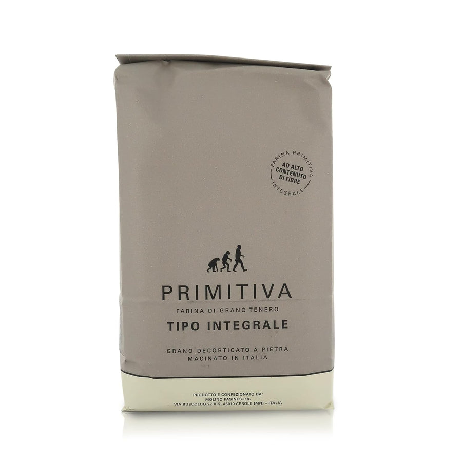 Molino Pasini "Primitiva" Wholemeal Flour, Flour Obtained by Whole Grinding, 1 Kg / 2.20 Lb