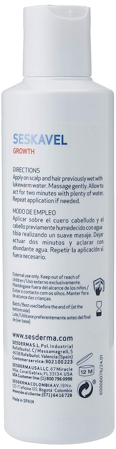 Sesderma SESKAVEL Strengthening Hair Shampoo, 6.8 Fl Oz (Pack of 1)