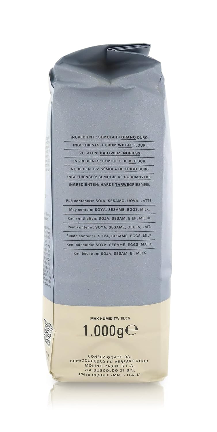 Molino Pasini Durum Semola Flour for Homemade Pasta, 1 Kg / 2.20 Lb