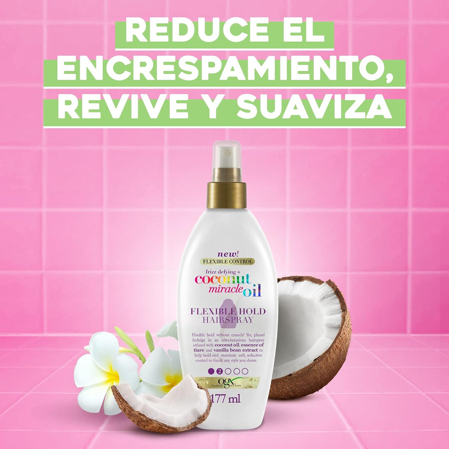OGX Coconut Miracle Oil Flexible Hold Hairspray 6.0 Fl Oz