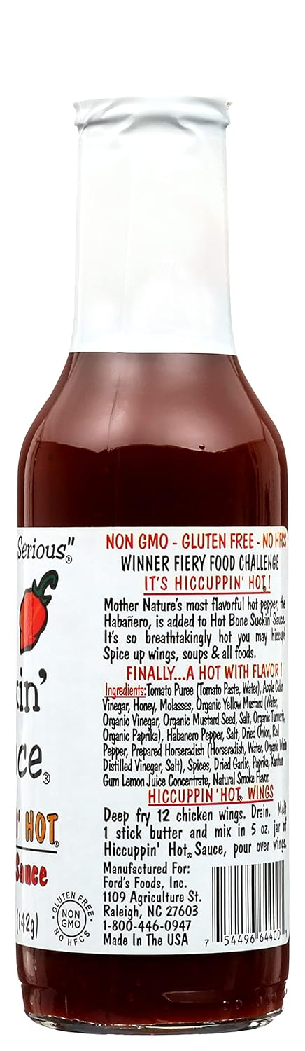 Bone Suckin' Hiccuppin' Hot Habanero Sauce - 5 oz. - Mother Nature's Habanero Heat Infusion