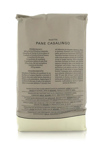 Molino Pasini "Primitiva" Wholemeal Flour, Flour Obtained by Whole Grinding, 1 Kg / 2.20 Lb