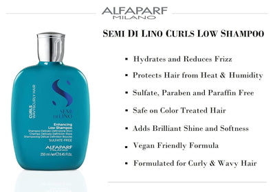 Alfaparf Milano Semi Di Lino Curls Enhancing Sulfate Free Shampoo for Wavy and Curly Hair - Hydrates and Nourishes - Reduces Frizz - Protects Against Humidity - Vegan-Friendly Formula