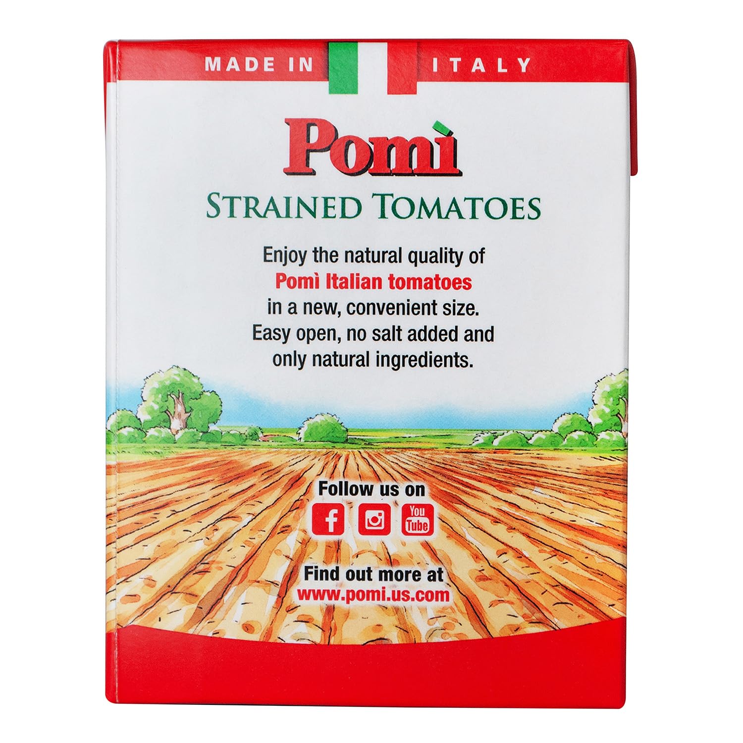 Pomì Strained Tomatoes - Creamy, Velvety Italian Tomato Puree with a Touch of Salt, No Additives or Preservatives - Pureed Tomatoes Made from 100% Fresh Italian Tomatoes - 13.8oz