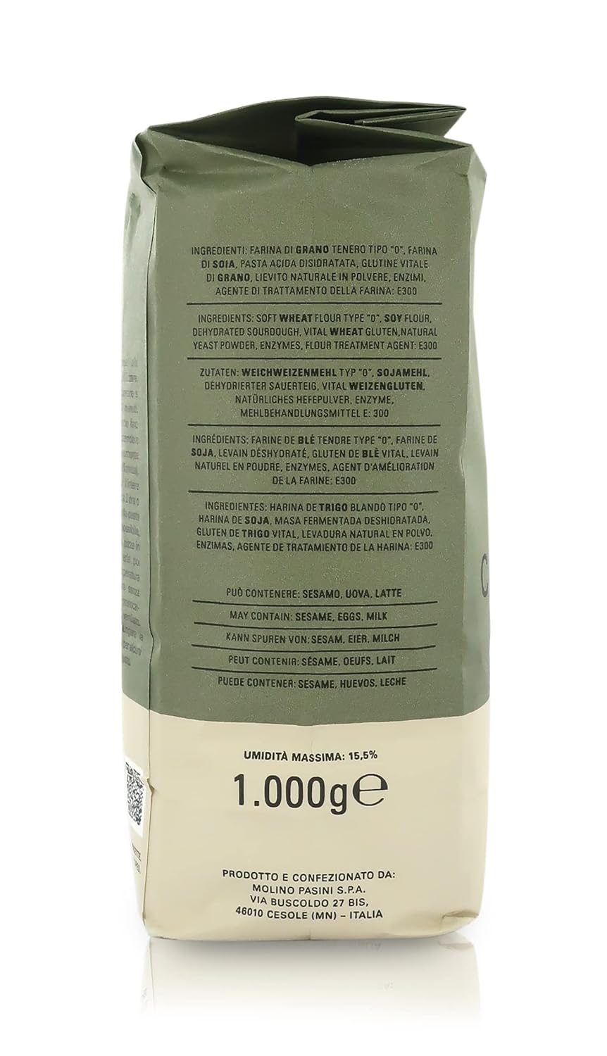 Molino Pasini Flour Mix Ideal for Crispy Pizza, 1 Kg / 2.20 Lb